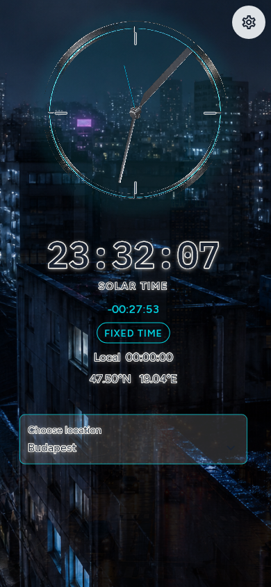Illustrative Metropolis skin with fixed Budapest test time 23:32:07
