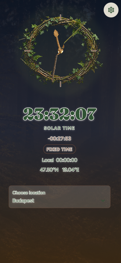 Illustrative Nature Retreat skin with fixed Budapest test time 23:32:07